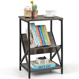 Costway 3 Tier Grey Record Player Stand - Size: 40 x 30 x 61cm - Wilko - thumbnail 3