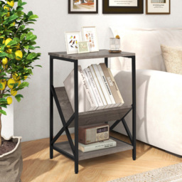 Costway 3 Tier Grey Record Player Stand - Size: 40 x 30 x 61cm - Wilko - thumbnail 6