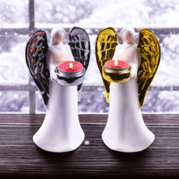 St Helens Gold Wings Standing Ceramic Angel Tealight Holder - Size: 207 x 113 x 94cm - Wilko - thumbnail 5
