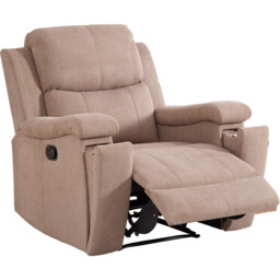 Ledbury Beige Fabric Manual Recliner Chair - Size: Single - Wilko - thumbnail 5