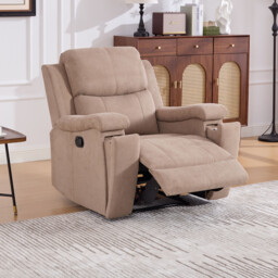 Ledbury Beige Fabric Manual Recliner Chair - Size: Single - Wilko - thumbnail 4