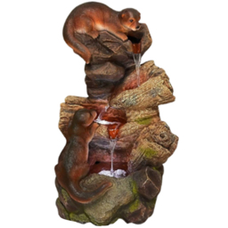 Tranquillity Curious Otters Solar LED Water Feature - Size: 76 x 44 x 40cm - Grey - Wilko - thumbnail 1