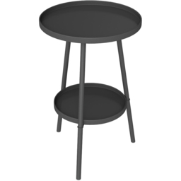 Outsunny Single Shelf Black Round Garden Side Table - Size: 51 x 32 x 32cm - Wilko - thumbnail 3