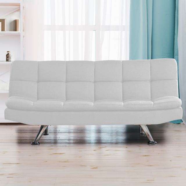 Brooklyn Double Sleeper Cream Cube Sofa Bed - Size: 3 Seater - Wilko - image 1