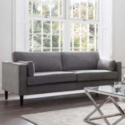 Julian Bowen Hayward 3 Seater Grey Chenille Sofa - Wilko - thumbnail 1