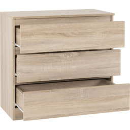 Seconique Malvern 3 Drawer Sonoma Oak Effect Chest - Brown - Wilko - thumbnail 5
