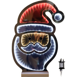 Samuel Alexander Red White and Warm White LED Santa's Face Infinity Christmas Decoration 40cm - Size: 40cm x 27cm x 27cm - Multi - Wilko - thumbnail 3