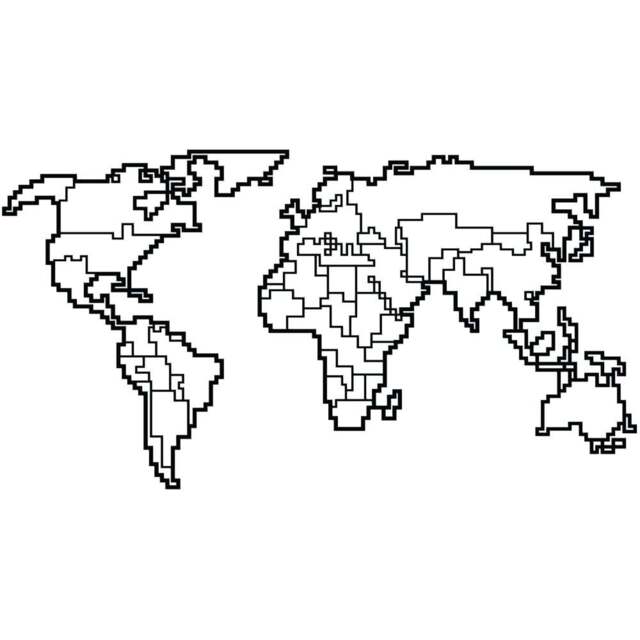 Decortie Black Minimalist Metal Modern World Map Wall Art - Size: 52 x 100 x 0.3cm - Wilko - image 1