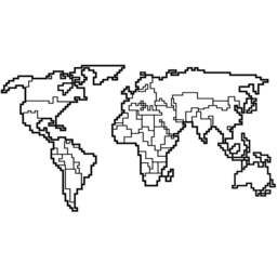Decortie Black Minimalist Metal Modern World Map Wall Art - Size: 52 x 100 x 0.3cm - Wilko - thumbnail 1