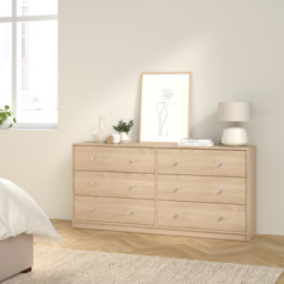 Furniture To Go May 6 Drawer Jackson Hickory Oak Chest of Drawers - Brown - Wilko - thumbnail 7