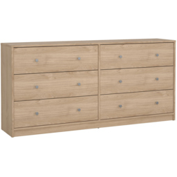Furniture To Go May 6 Drawer Jackson Hickory Oak Chest of Drawers - Brown - Wilko - thumbnail 3