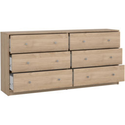 Furniture To Go May 6 Drawer Jackson Hickory Oak Chest of Drawers - Brown - Wilko - thumbnail 5