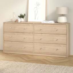 Furniture To Go May 6 Drawer Jackson Hickory Oak Chest of Drawers - Brown - Wilko