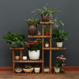 Living and Home Multi Tiered Rustic Brown Plant Stand - Size: 25 x 96cm - Wilko - thumbnail 7