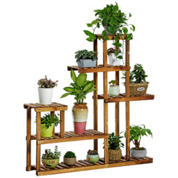 Living and Home Multi Tiered Rustic Brown Plant Stand - Size: 25 x 96cm - Wilko - thumbnail 6
