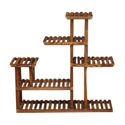 Living and Home Multi Tiered Rustic Brown Plant Stand - Size: 25 x 96cm - Wilko - thumbnail 4