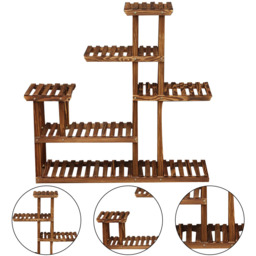 Living and Home Multi Tiered Rustic Brown Plant Stand - Size: 25 x 96cm - Wilko - thumbnail 5