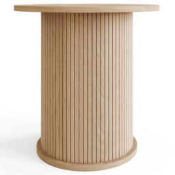 GFW Omari Oak Slatted Side Table - Size: 50 x 50 x 50cm - Wilko - thumbnail 4