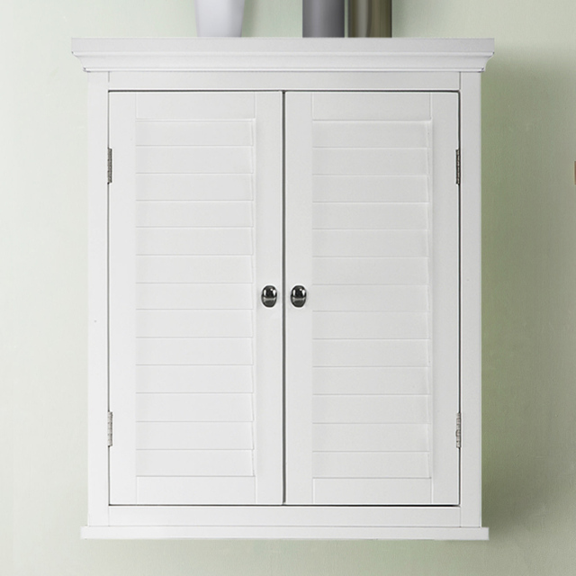 Teamson Home Glancy 2 Door White Removable Wooden Wall Cabinet - Size: 61.0 x 17.8 x 50.8cm - Wilko - image 1