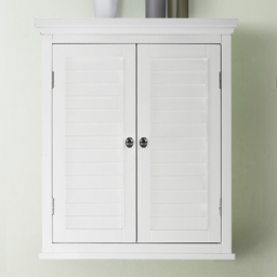 Teamson Home Glancy 2 Door White Removable Wooden Wall Cabinet - Size: 61.0 x 17.8 x 50.8cm - Wilko - thumbnail 1
