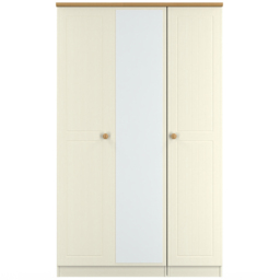 Crowndale Warwick 3 Door White Ash and Oak Mirror Wardrobe - Wilko - thumbnail 4