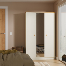 Crowndale Warwick 3 Door White Ash and Oak Mirror Wardrobe - Wilko - thumbnail 6