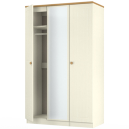 Crowndale Warwick 3 Door White Ash and Oak Mirror Wardrobe - Wilko - thumbnail 5