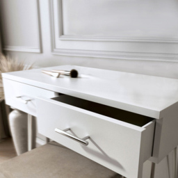 CARME Home Olivia 2 Drawer White Dressing Table and Padded Stool Set - Size: 36 x 47 x 98cm - Wilko - thumbnail 6