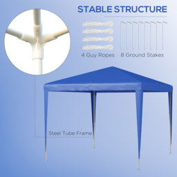 Outsunny 2.7 x 2.7m Blue Marquee Party Tent - Size: 110 x 14 x 15.5cm - Wilko - thumbnail 6