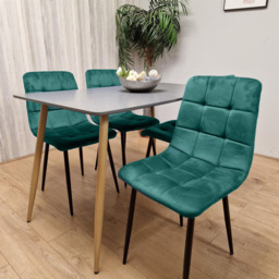Kosy Koala 4 Seater Wooden Dining Table Set Grey and Green - Multi - Wilko - thumbnail 5