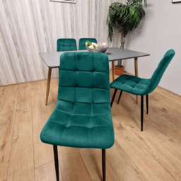 Kosy Koala 4 Seater Wooden Dining Table Set Grey and Green - Multi - Wilko - thumbnail 4