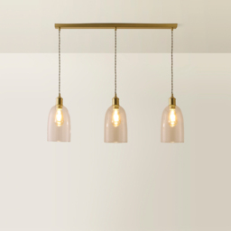 ValueLights Kira Glass Dome 3 Drop Bar Brushed Gold Diner LED Ceiling Pendant Light - Size: 134.5 x 89.5 x 15.5cm - Black - Wilko - thumbnail 6