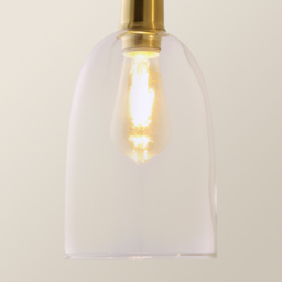 ValueLights Kira Glass Dome 3 Drop Bar Brushed Gold Diner LED Ceiling Pendant Light - Size: 134.5 x 89.5 x 15.5cm - Black - Wilko - thumbnail 4