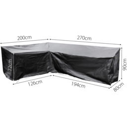 Cozy Bay EZBreathe Extra Large Left L Shape Black Sofa Cover - Size: 90 x 270 x 200cm - Wilko - thumbnail 6