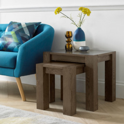Bentley Designs Turin Dark Oak Nesting Table Set of 2 - Size: 50 x 55 x 45cm - Brown - Wilko - thumbnail 5
