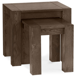 Bentley Designs Turin Dark Oak Nesting Table Set of 2 - Size: 50 x 55 x 45cm - Brown - Wilko - thumbnail 3