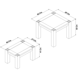 Bentley Designs Turin Dark Oak Nesting Table Set of 2 - Size: 50 x 55 x 45cm - Brown - Wilko - thumbnail 6