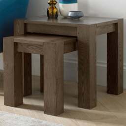 Bentley Designs Turin Dark Oak Nesting Table Set of 2 - Size: 50 x 55 x 45cm - Brown - Wilko