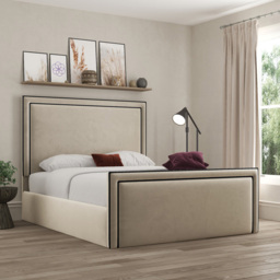 DS Living Verona Double Plush Cream Piping Ottoman Bed - Wilko - thumbnail 5