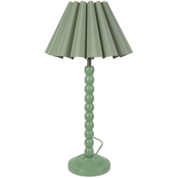 ValueLights Bobbins Sage Green Scallop Tapered Shade Sage Green LED Table Lamp - Wilko