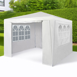 White 3 x 3m Event Gazebo with Removable Sides - MCC - Wilko