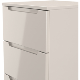 Crowndale Milan 5 Drawer Kashmir Gloss and Kashmir Tall Bedside Cabinet Ready Assembled - Kashmir Gloss & Kashmir - Wilko - thumbnail 5
