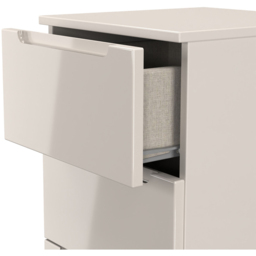Crowndale Milan 5 Drawer Kashmir Gloss and Kashmir Tall Bedside Cabinet Ready Assembled - Kashmir Gloss & Kashmir - Wilko - thumbnail 6