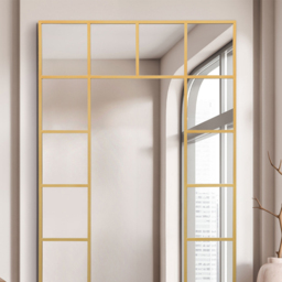 The Fenestra Gold Window Metal Leaner Wall Mirror 200 x 120cm - MirrorOutlet - Wilko - thumbnail 4