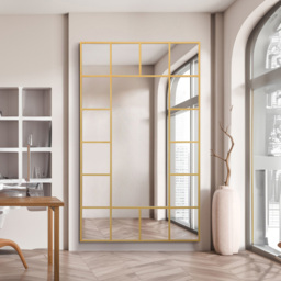 The Fenestra Gold Window Metal Leaner Wall Mirror 200 x 120cm - MirrorOutlet - Wilko - thumbnail 3