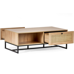 Julian Bowen Padstow 2 Drawer Oak Coffee Table - Size: 70 x 120 x 42cm - Wood - Wilko - thumbnail 5