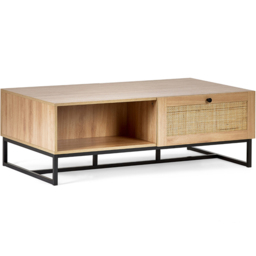 Julian Bowen Padstow 2 Drawer Oak Coffee Table - Size: 70 x 120 x 42cm - Wood - Wilko - thumbnail 3
