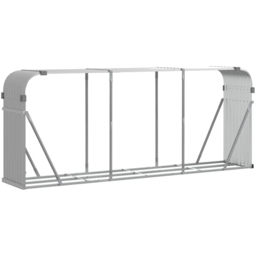 vidaXL Grey Galvanised Steel Firewood Log Holder 100 x 234 x 45cm - Wilko