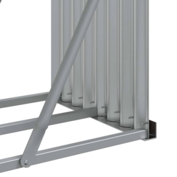 vidaXL Grey Galvanised Steel Firewood Log Holder 100 x 234 x 45cm - Wilko - thumbnail 6