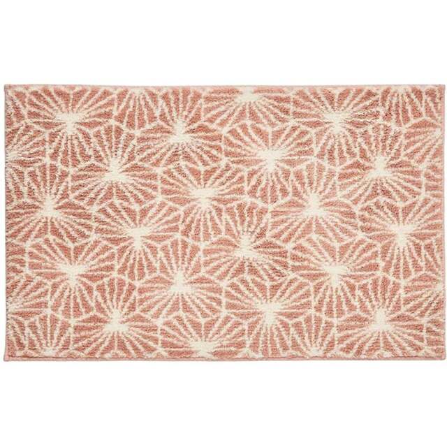 Allure Bath Fashions Madrid Blush Pink Jacquard Geometric Design Non-Slip Bath Mat 50 x 80cm - Wilko - image 1